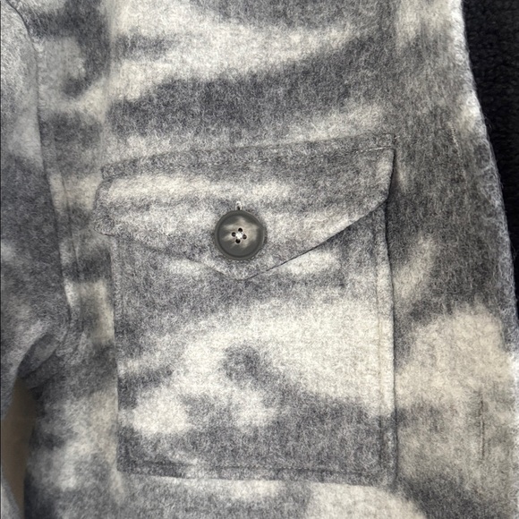 ALL SAINTS jacket Fenix Gray Camo Wool Blend Jacket Size 6 US - Picture 3 of 7